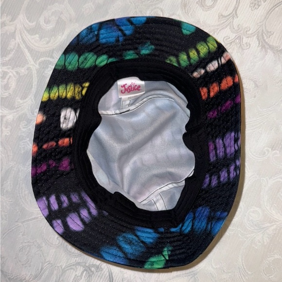 Justice Brand Child Girls/Boys Black Tie-Dye Bucket Hat, Radiate Love - Picture 7 of 12